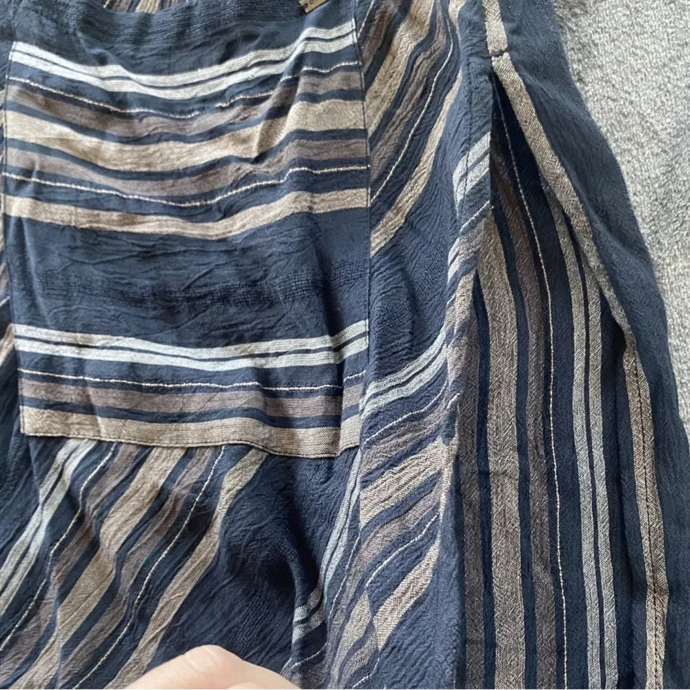 O'NEILL Cover Up Dress Black Brown Striped Hooded V-Neck Beach Pockets XS/S EUC - Picture 6 of 14